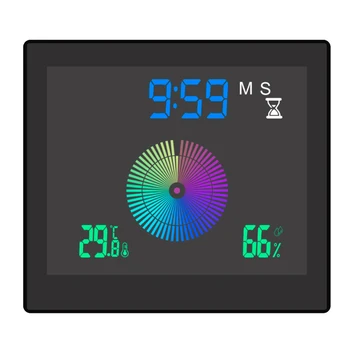 Цифров часовник Водоустойчив Измерване на температура и влажност Термометър, Влагомер LCD дисплей Горна/Долна граница на Двойна повторение на алармата