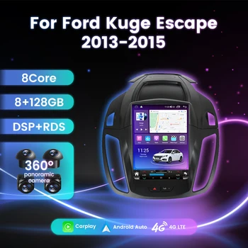 8 + 128 Грама за екрана в стил Tesla Android, кола стерео радио за Ford Kuga 2 Escape 3 2012-2019, мултимедиен плейър, GPS Carplay