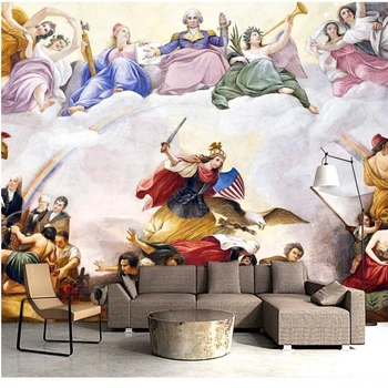 beibehang Ръчно рисувани с маслени бои в европейски стил красива минималистичная фонова стена по поръчка на големи фресковые тапети