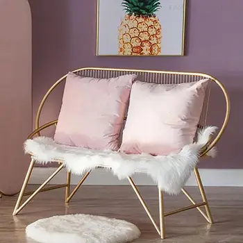 Модерни минималистични диван за хол, Златна салон, открит на мека мебел за дневна, скандинавски мързелив секционни извити Малък декор за интериора на хапки
