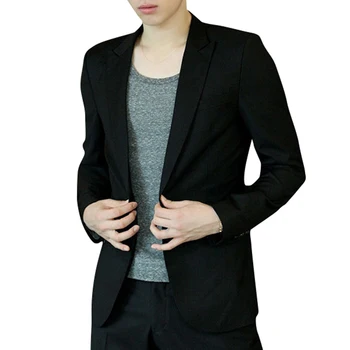 Мъжки сако, палто, оборудвана костюм в корейски стил, черни ежедневни бизнес якета NIN668