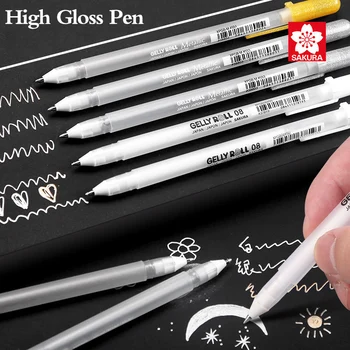 SAKURA High Gloss Pen XPGB Ръчно рисувани Контур дръжка Златен сребърен бял маркер 0.3/0.4/0.5 мм Фигура ръчно изработени стоки за бродерия