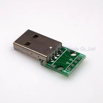 25 бр./лот, USB-конектор pulg to Dip 2.54 мм, такса адаптер