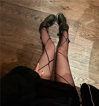 Дамски чорапогащник в японски стил Летни найлонови чорапи с принтом Секси бельо Готически трикотаж носочные изделия Безшевни мрежести чорапогащници с висок чучур