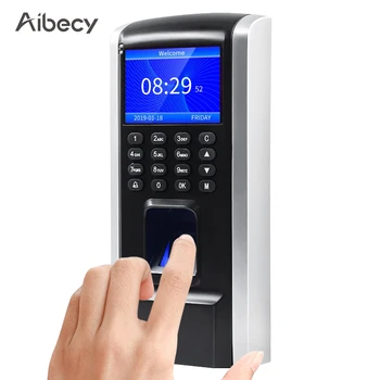 Aibecy Устройство за контрол на достъпа чрез пръстови отпечатъци, с устройство за отчитане на работното време, биометрични часовници, рецепционист за проверка на персонала, пръстов отпечатък и парола