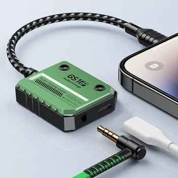 Адаптер звукови карти 2-в-1 Type-C Към Конектора за зареждане 3,5 мм Звукова Карта, Без Фоновия шум Аксесоари за iPad/iPhone 14 Pro Max