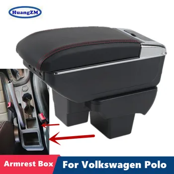 Кутия за подлакътник за Volkswagen Polo Polo 2019-2023 кутия за автомобилния подлакътник, специална кутия за съхранение на дооснащения, зареждане чрез USB, аксесоари за автомобили