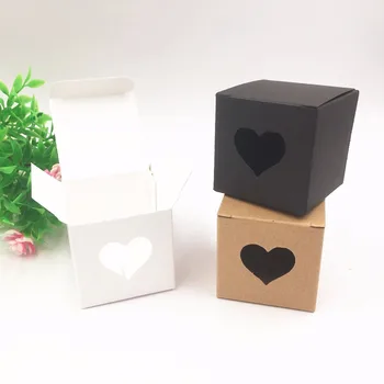 20 бр., 5x5x5 см, мини-ретро кутия от крафт-хартия, шоколадови бонбони за сватба, подарък кутия 