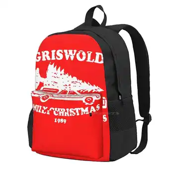 Семейство Griswold Коледа Голям капацитет Училище раница, Чанта за лаптоп Griswold Коледна ваканция Коледен филм Чеви Чейс Забавен