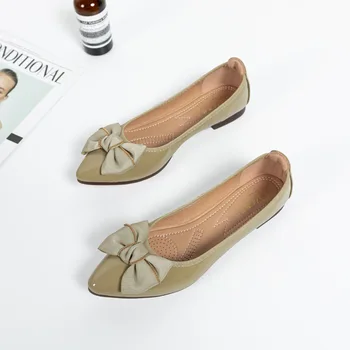 Новост 2023 г.; дамски обувки с остър чучур във формата на яйце на рула; Zapatos De Mujer; Летни/Есенни Лоферы от Изкуствена кожа, без закопчалка на равна подметка; Ежедневни