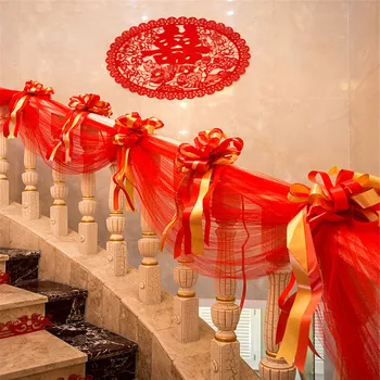 Украса за стълбищни парапети, сватба парти, комплект за декорация на стълб от въздушна топка с цветя модел