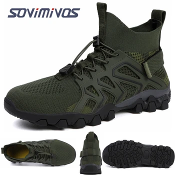 2022 Мъжки обувки Hiiking, водоустойчиви дишащи обувки със защита от подхлъзване, риболовни планински спортове, водоустойчива гумена треккинговая обувки, Безплатна Доставка