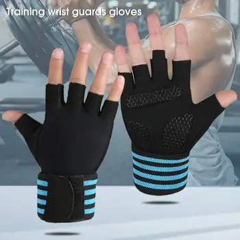 1 Чифт ръкавици за фитнес, дишащи нескользящие ръкавици за фитнес, защита от налягане, усвояването на пот, ръкавици за тренировки, ръкавици на полпальца