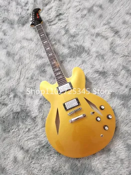 6-струнен електрическа китара, хастар от палисандрово дърво, златна боя, сребърни аксесоари, цената за доставка се плаща на продавача