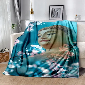 Индийската религия, медитация, Буда, фланелевое юрган, меки постелки, завивки за легло, плюшено калъфче за дивана, покривало за легло King Twin Size