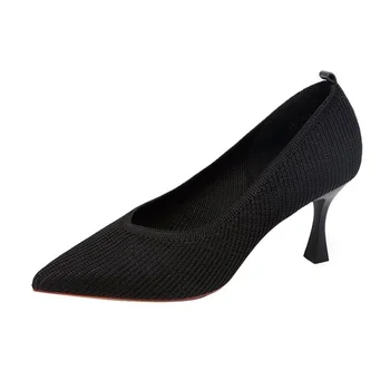 HUAXI BCEBYL 2023, новата пролетно модни дамски обувки с лек пръсти, работни обувки, фини обувки на висок ток с остър пръсти