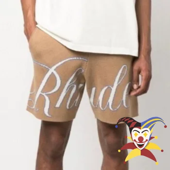 Жакард шорти цвят каки Rhude за мъже и жени, 1:1, панталони с завязками най-високо качество, гащички