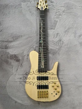 5-Струнен бас китара Fode Bass От орехово дърво, обвивка от ясен, Бамбук инкрустация, 19 мм Мост Merdeka, активен батерия