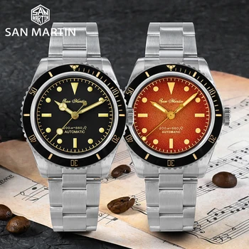 Нови мъжки автоматичен часовник Saint Martin ' s, 38 мм, луксозно сапфирен кристал, 200 м, водоустойчив механични часовници NH35 от неръждаема стомана