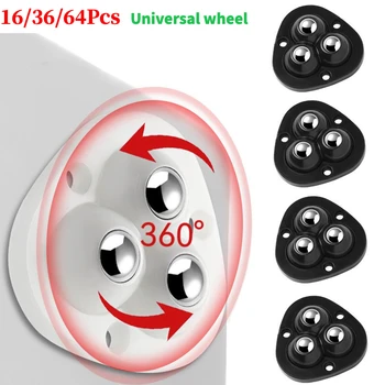 Тъпо топката от 3/4 от мъниста, универсално колело, самозалепваща се основа на ролка, въртене на 360 ° за мебели, кутия за съхранение, Мини-малка странична масичка, Преместване