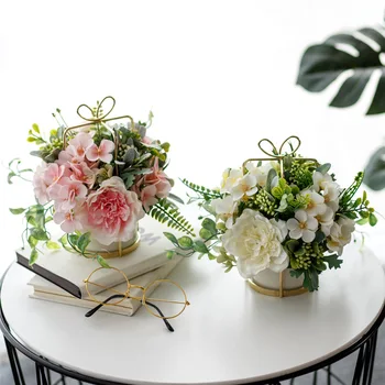 30 см розов копринен божур букет от изкуствени цветя фалшив цвете за украса на дома сватбена интериор