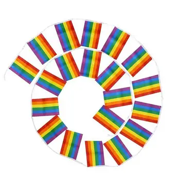 5m 20pcs дъгата флаг ред цветна Дъга знамена на света банер на ЛГБТ гордостта на ЛГБТ флаг лесбийките, гей-парад в дясно виси овесени ядки