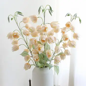 Изкуствено цвете от коприна с 1 браншовите, реалистична, водене жив свежест, устойчив на атмосферни влияния договореност, изкуствени цветя, колокольчика за подаръци