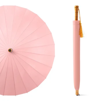2023 Ветрозащитных чадър в свеж стил, женски реколта като Големи чадъри за мъже и Жени, Ветрозащитный чадър с дълъг шесто от 24 на костите