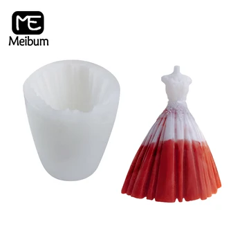 Meibum, сватбена рокля за младоженци, Форма за торта с фондан, Пола с шарките, Глина, полимерни силиконови форми, Захар паста, Бижута, Инструменти за Печене