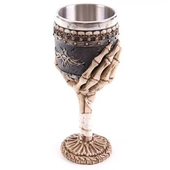 Чаша от черепа от неръждаема стомана в ретро готически стил, Чаша за вода за мъже, Подаръци за Деня на бащата