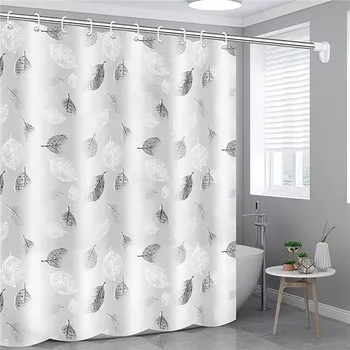 Завеса за душа в банята с Куки Непромокаеми Стени за баня, които предпазват От образуване на мухъл, с шарени листа, завеса за баня, Аксесоари за баня