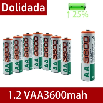 Dolidada 100% нова батерия тип АА батерии, акумулаторна батерия с капацитет 3600 mah, 1.2, тип АА, подходящ за часа, мишки, компютри