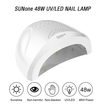 SunOne 48 W UV Led Лампа за Нокти, Професионална Лампа За Изсушаване на Гел-Лак С Таймер 4 Кутия, Умна Сушилня За Нокти, Обзавеждане за Маникюр, Инструменти