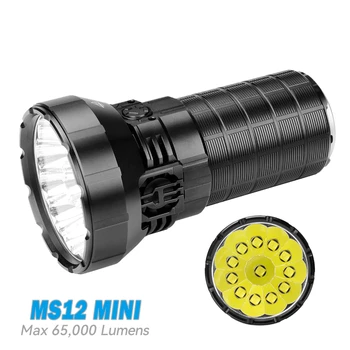 MS12 Мини Акумулаторна фенерче с Висока Мощност от 65 000 Cree лумена XHP70.2 Led Ръчен фенер led Фенерче за Спасяване и търсене на