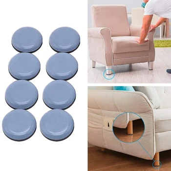 Мебелни водачи 25 мм Самозалепващи се крака на стола от PTFE за мебели Easy Movers (кръгли)