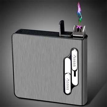 Arc USB акумулаторна портсигар-запалка с голям капацитет с автоматично появата на дим, защита от пот и влага, мъжки подарък