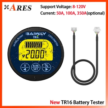 Нов TR16 8-120 Водоустойчив тестер от капацитета на батерията Напрежение на ток LCD дисплей с функция за запаметяване Индикатор за капацитет на батерията