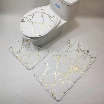 Златна мат с геометричен принтом за спални, ръчна пране, началната дневна, баня, тоалетна
