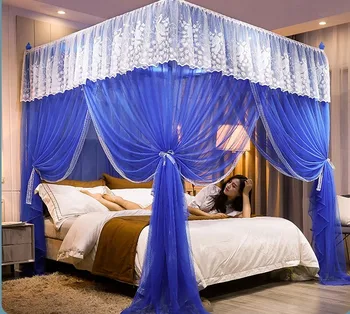Луксозни Пердета за легла принцеса с 3 странични дупки, Домашна престилка, heating, mosquito net, Спално бельо, без скоба