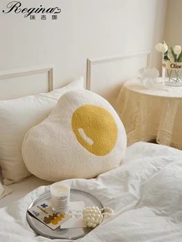 REGINA Kawaii Дизайнерски възглавница с пържени яйца, супер мека, удобна възглавница за облегалка на дивана, на стола, автомобила, аксесоари за дома, възглавници, спално бельо