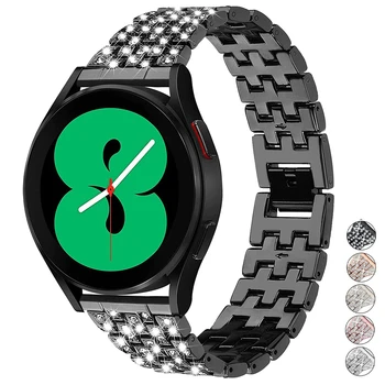Каишка за Samsung Galaxy Watch 4 40 мм Класически 46 мм/42 мм/active 2 Gear s3 Метална гривна с диаманти, каишка Galaxy Watch 3 22 мм