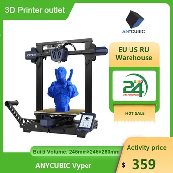 3D-принтери ANYCUBIC Vyper с автоматично нивелиране, По-точен и Тих печат, Голям Размер на печат с 3D принтер 245*245*260 мм FDM