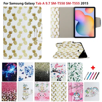 Флип калъф Etui за Samsung Galaxy Tab A 9,7 калъф SM-T550 SM-T555 2015 фигура на Еднорога и Панда за Samsung Tab A 9,7 