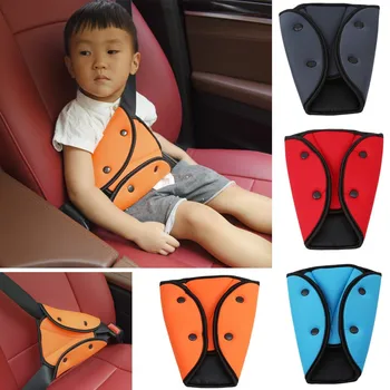 Авто триъгълник от мек плат, плетиво, Сгъваема бутон, Удобна закопчалка на колана, устройство за регулиране на защита на детския колан