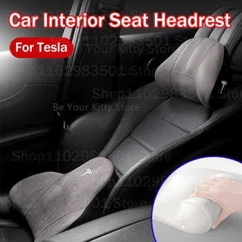 Възглавница за главата с останалите столче за кола Tesla Model 3 X S Y Автомобилната въздушна възглавница за шията, за облегалката за глава на облегалката на седалката, лумбална възглавница, аксесоари за интериор на автомобила