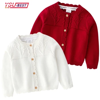 Вязаный жилетка за малки момичета, детски яке, есенен детски пуловер с дълги ръкави, памучен бебешки дрехи, палта, топ