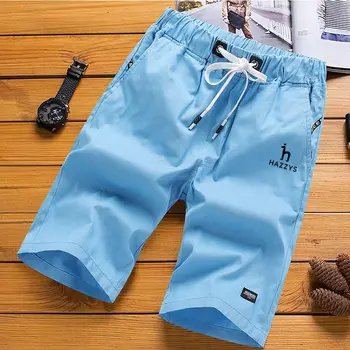 Мъжки къси Панталони 2023 Летни Ежедневни Памучни Модни къси Панталони-Бермуди С Еластичен Колан на съвсем малък, Гащички, Плажни Шорти