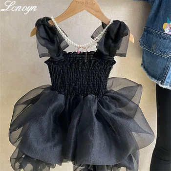 Lenoyn/ лятна пола от прежди с папийонка за момичета, пола принцеса Пенпенг в стил Нубао, детска рокля