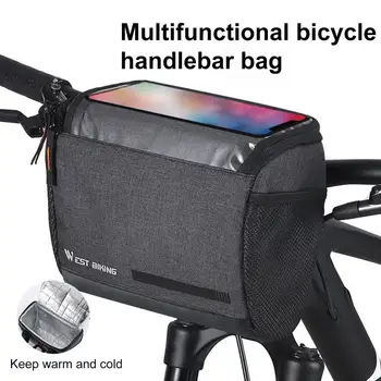 Удобна велосипедна чанта с калъф за мобилен телефон, велосипедна чанта от TPU, преносима устойчива велосипедна чанта