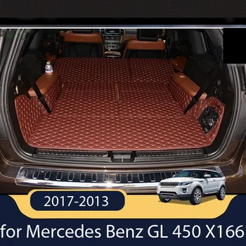 луксозни Кожени Постелки за Багажник на кола Mercedes Benz GL 450 X166 7 места 2017-2013 Трайни Товарни Килими за GL450